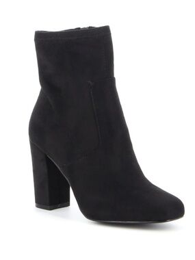 Steve Madden Black Suede Textile Sock‎ Ankle Boots Womens 8